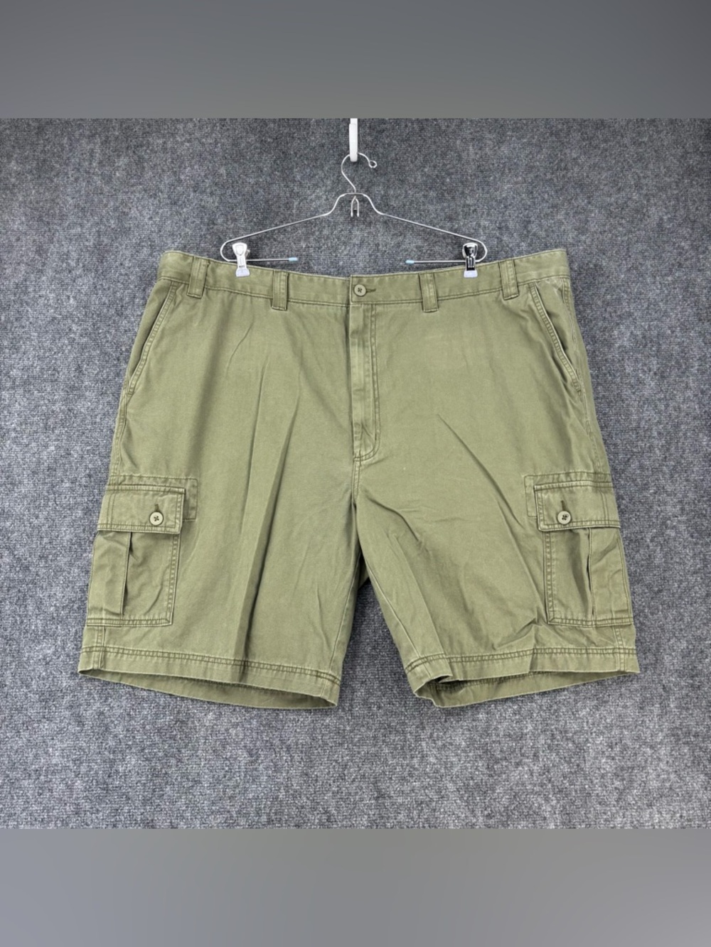 Roundtree & Yorke Green Cargo Shorts Men’s 49* 10” Inseam Cotton Utility Outdoor